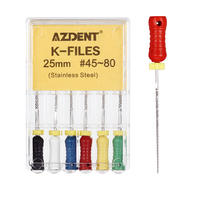 6 sztuk/paczka AZDENT Dental Hand Use k-files 25mm endodontyczne pliki kanałów korzeniowych dentysta narzędzia laboratorium dentystyczne instrumenty 2
